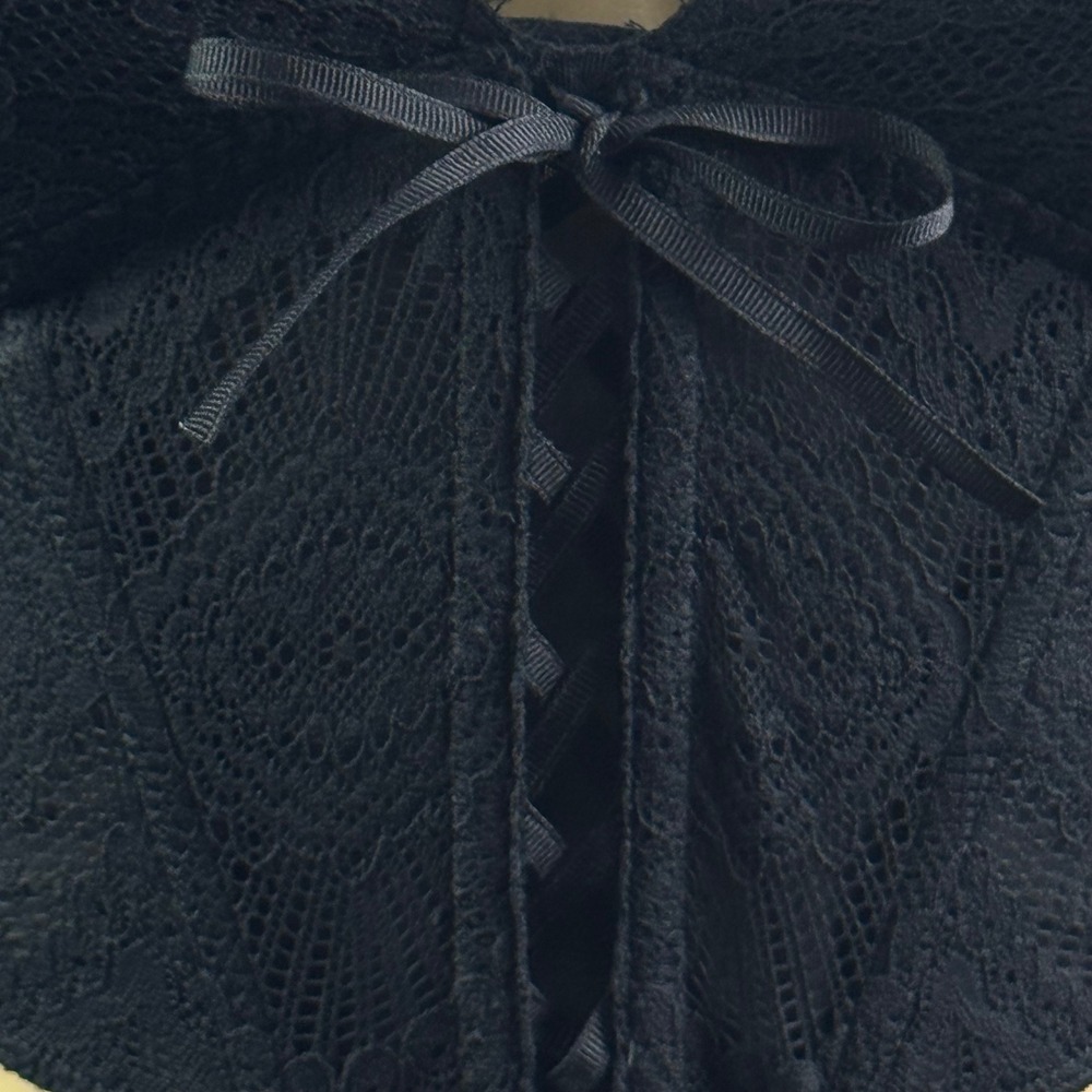 Gilly Hicks Black Lace Longline Bralette Bustier Size Medium - Picture 5 of 7